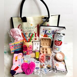 Colorful Teacher Gift Set with Tote and Accessories